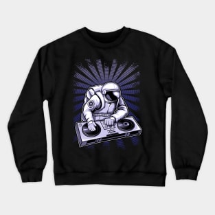 Astronaut Playing DJ Music Crewneck Sweatshirt